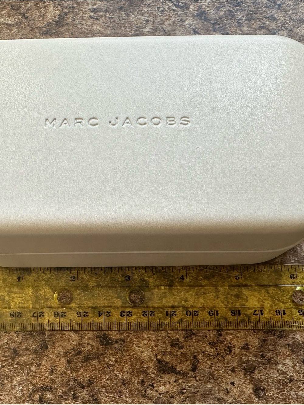 Marc Jacobs Large Cream Hard Shell Eyewear Case